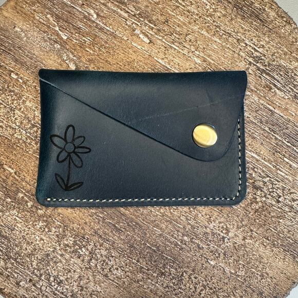 Genuine Leather Wallet  DEEP RED Credit Card Holder Wallet NEW FAST SHIP - Picture 1 of 5